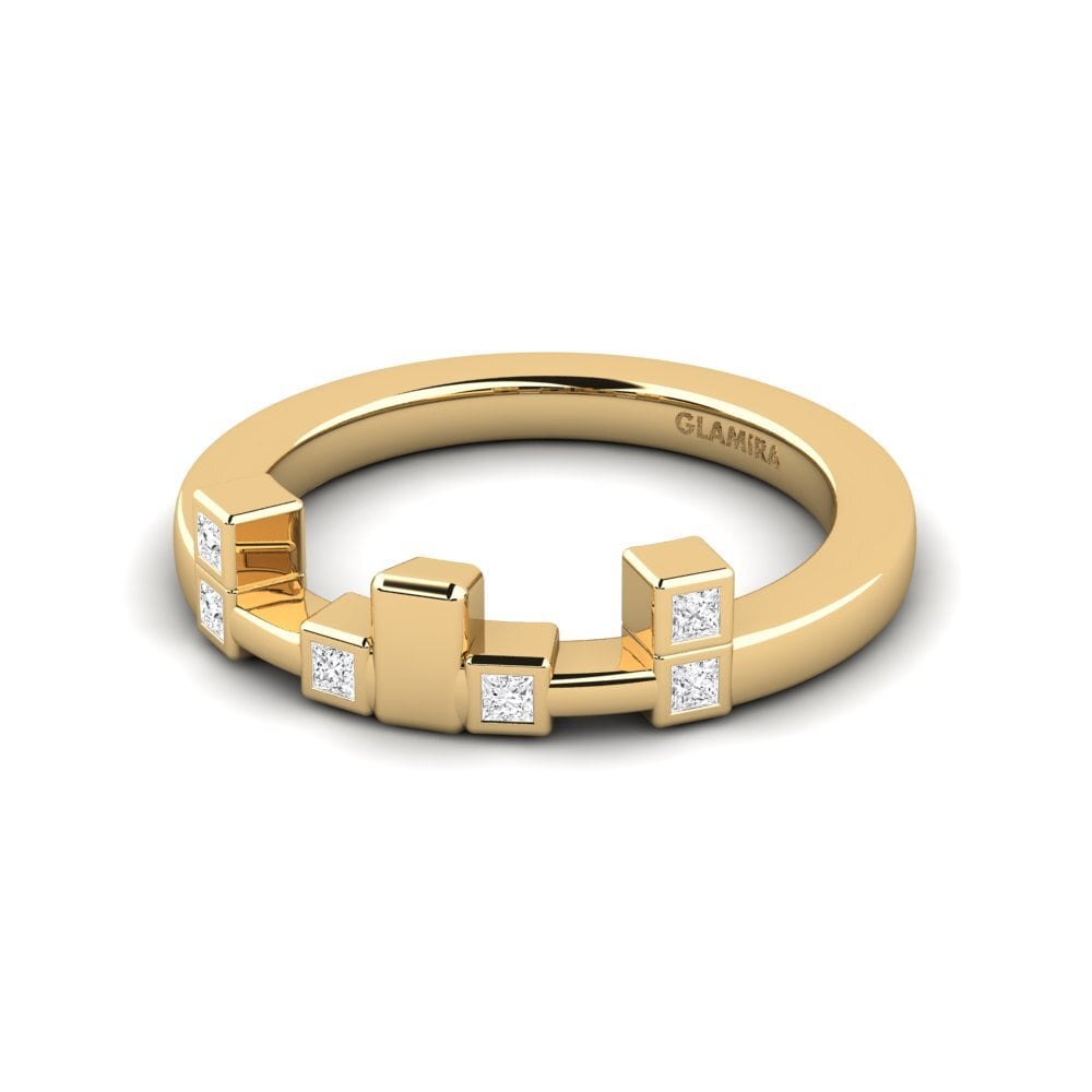 Weißer Saphir Stapelbarer Ring Busea - B