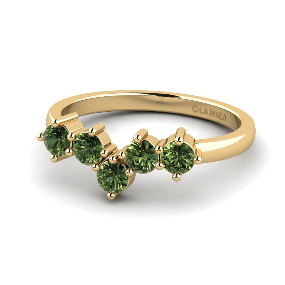 Green Sapphire Stackable Ring Equa - B