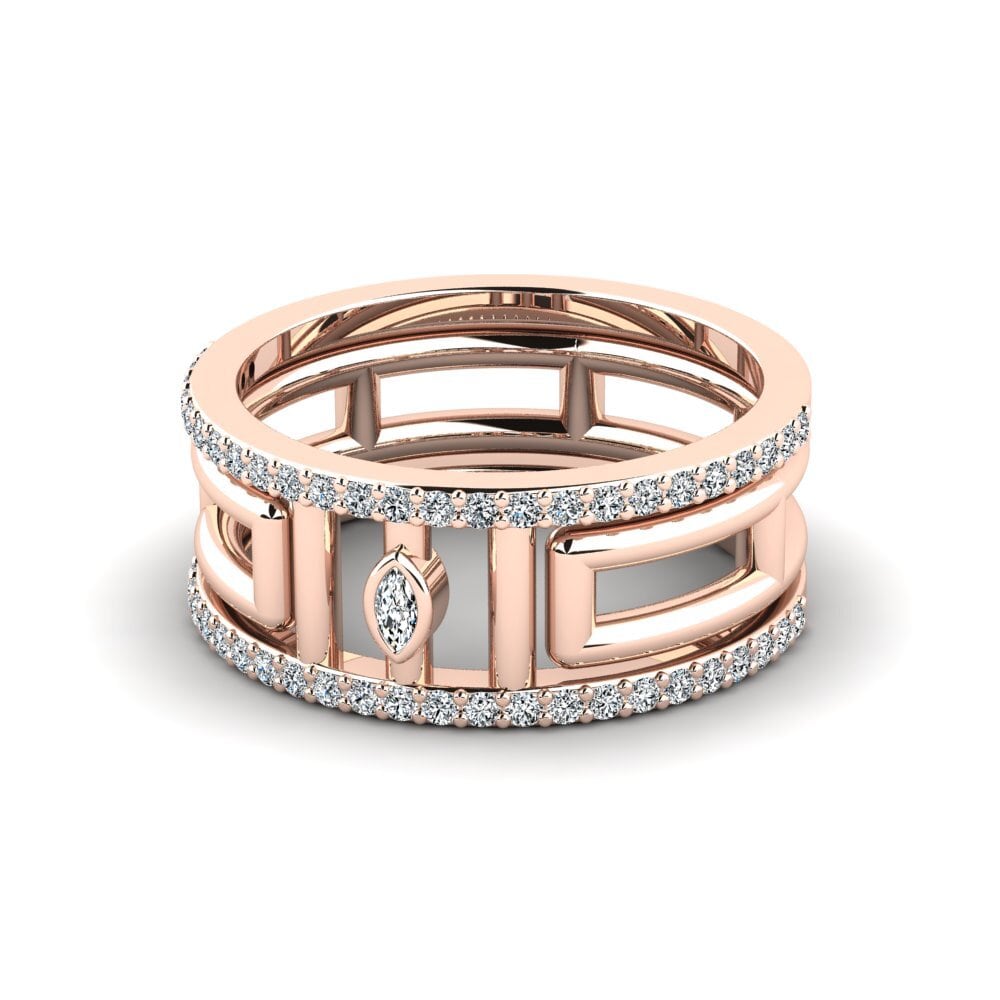 Rotgold 585 Ring Fiev Set