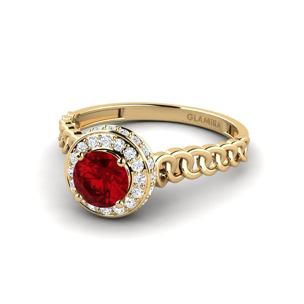 Circonita Roja Anillo de compromiso Fnel - A