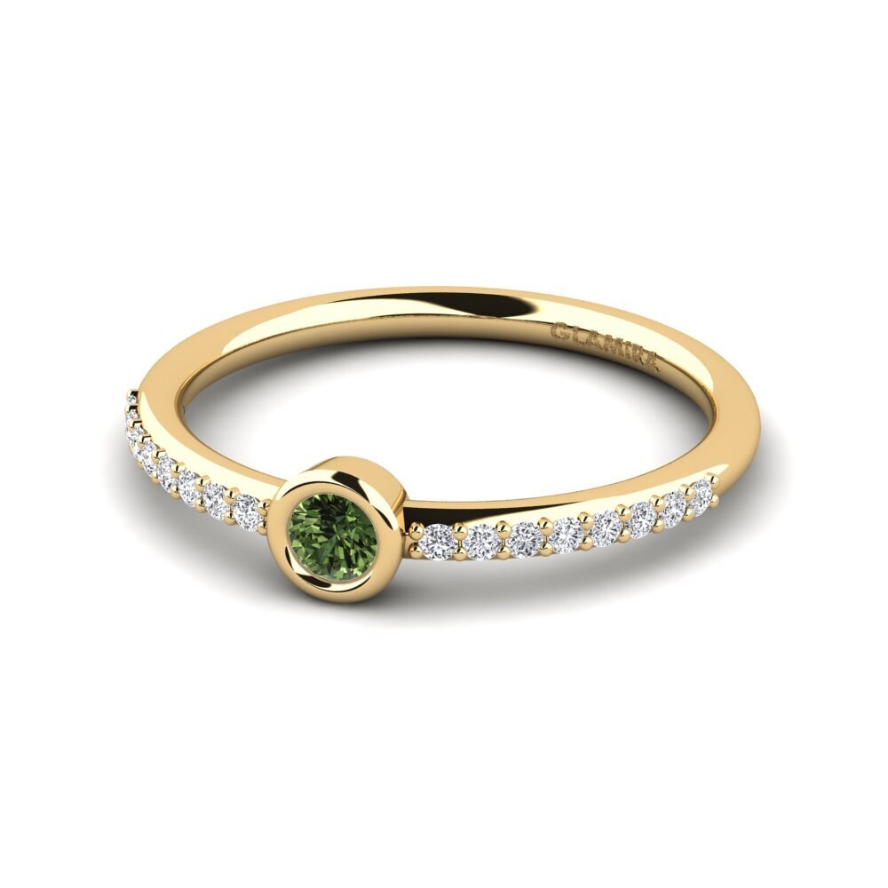 Green Sapphire Stackable Ring Gend - A