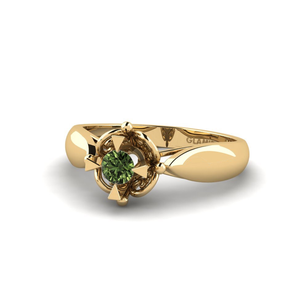 Zafiro Verde Anillo apilable Gobs - A