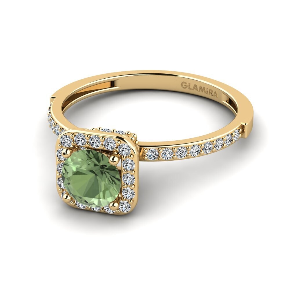 Zafiro Verde Anillo de compromiso Grede - A