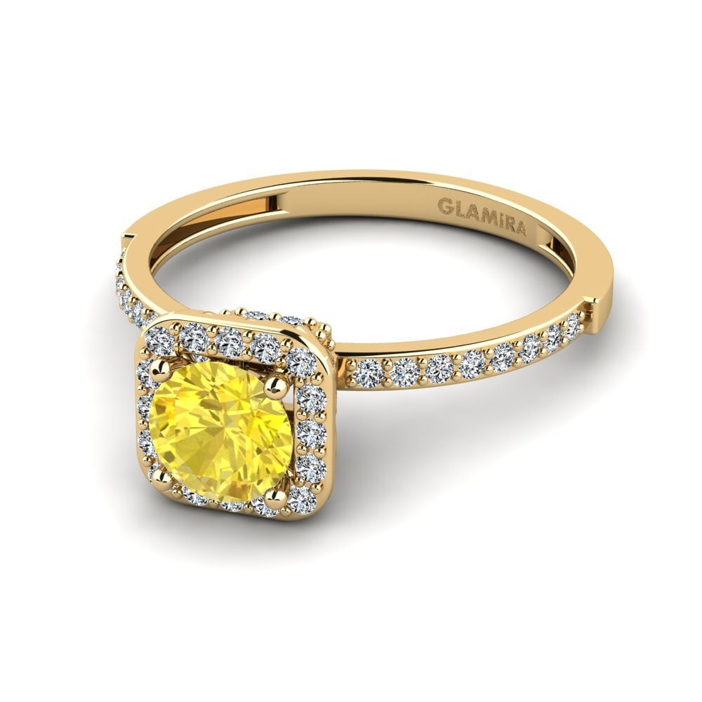 Gul safir Forlovelsesring Grede - A