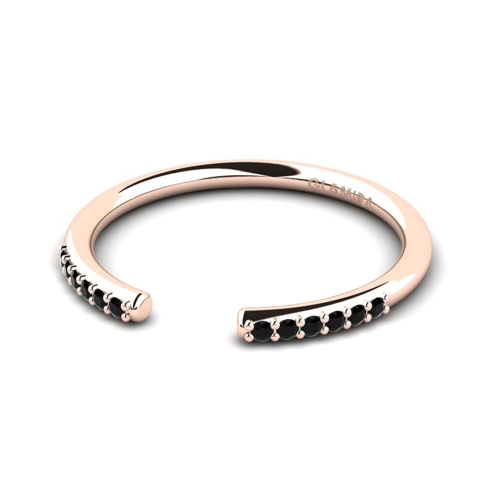 Diamante Negro Anillo apilable Jofor - C