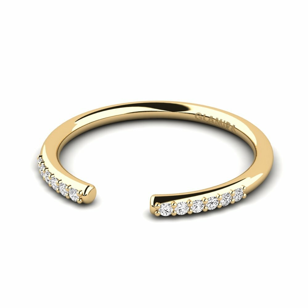 14ct Yellow Gold Moissanite Stackable Ring Jofor - C