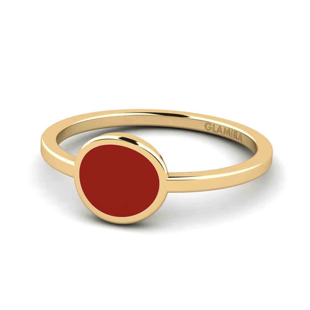Gelbgold 375 Stapelbarer Ring Middo - A