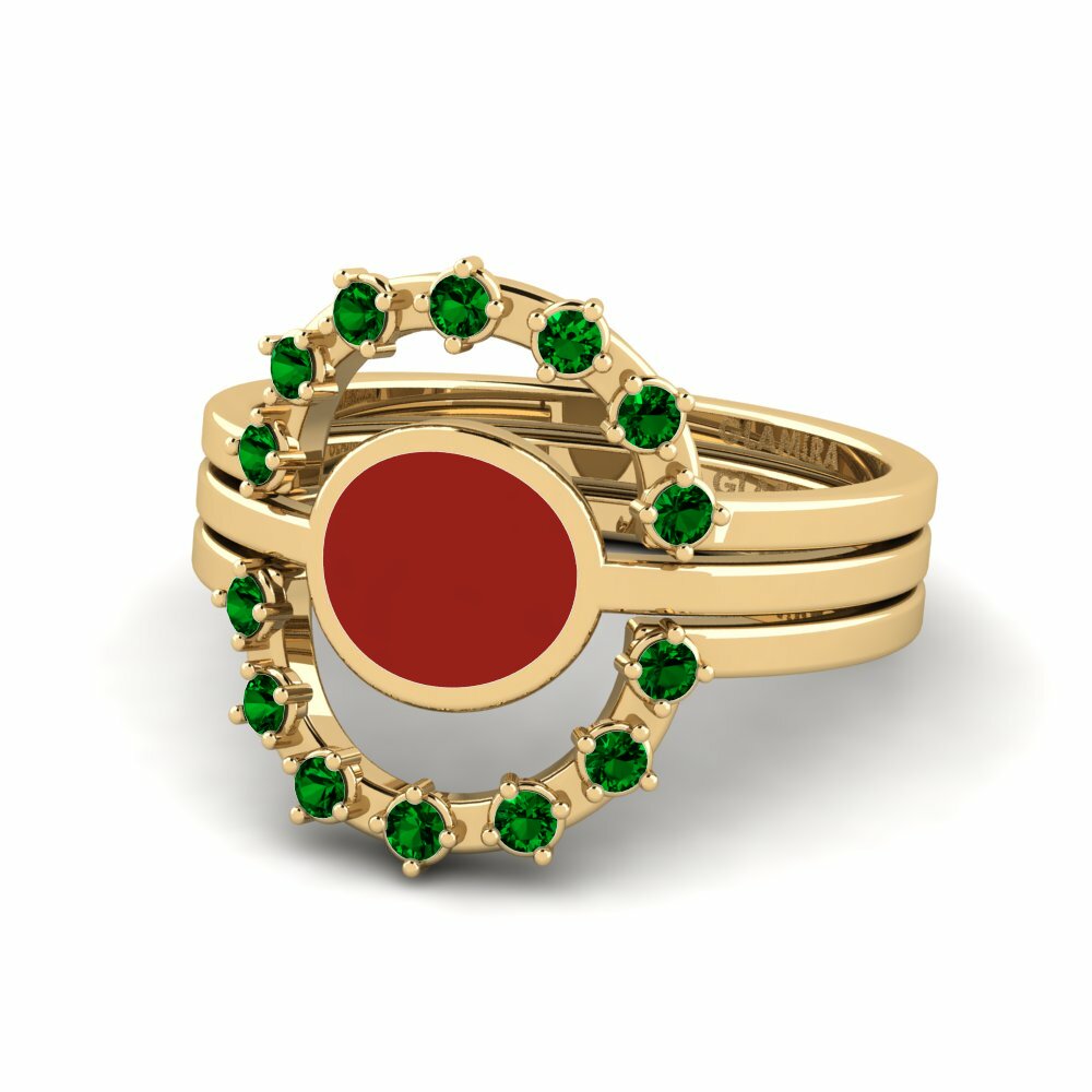 Bagues de fiançailles Zircone Vert Stackable