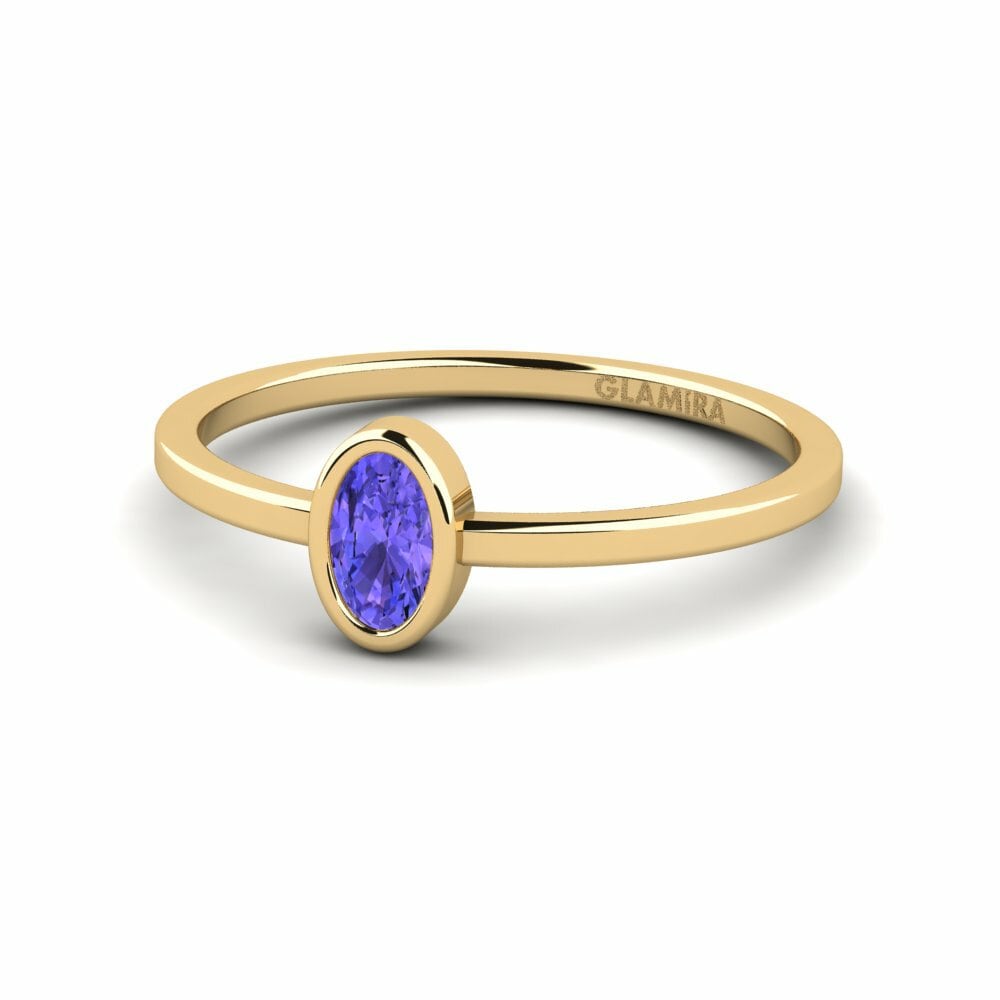 18k Oro Amarillo Tanzanita Anillo de compromiso Niliev - A