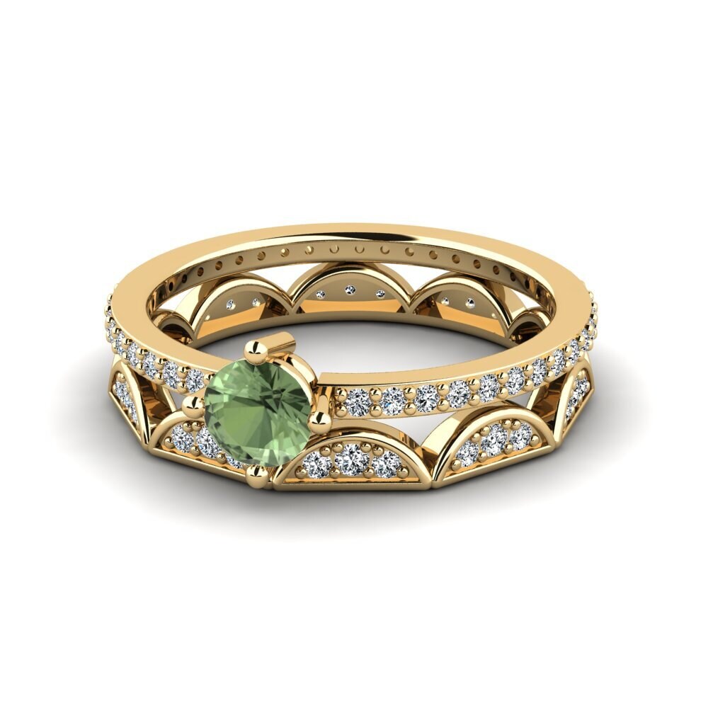 Green Sapphire Stackable Ring Nurath Set