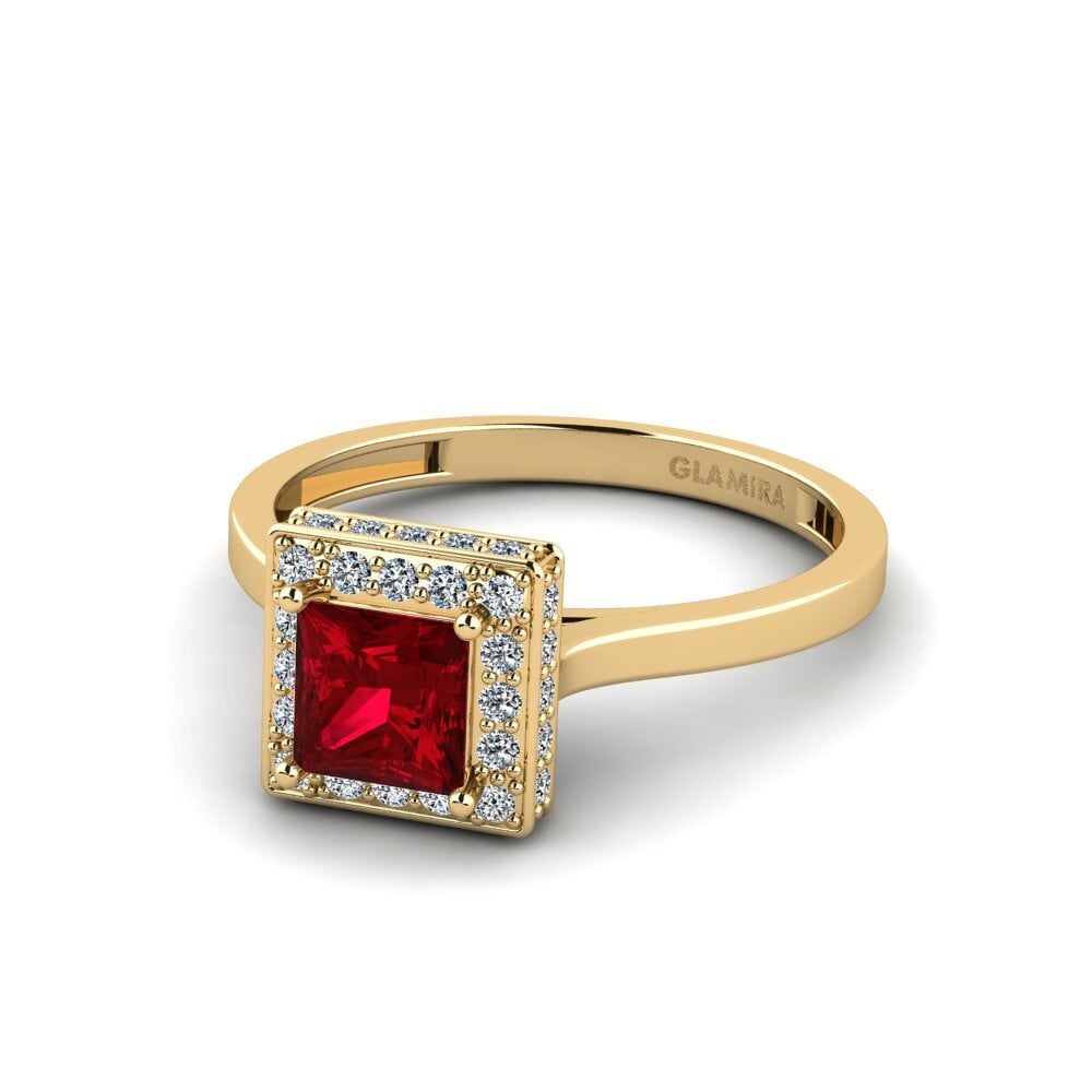 Circonita Roja Anillo de compromiso Scump - A