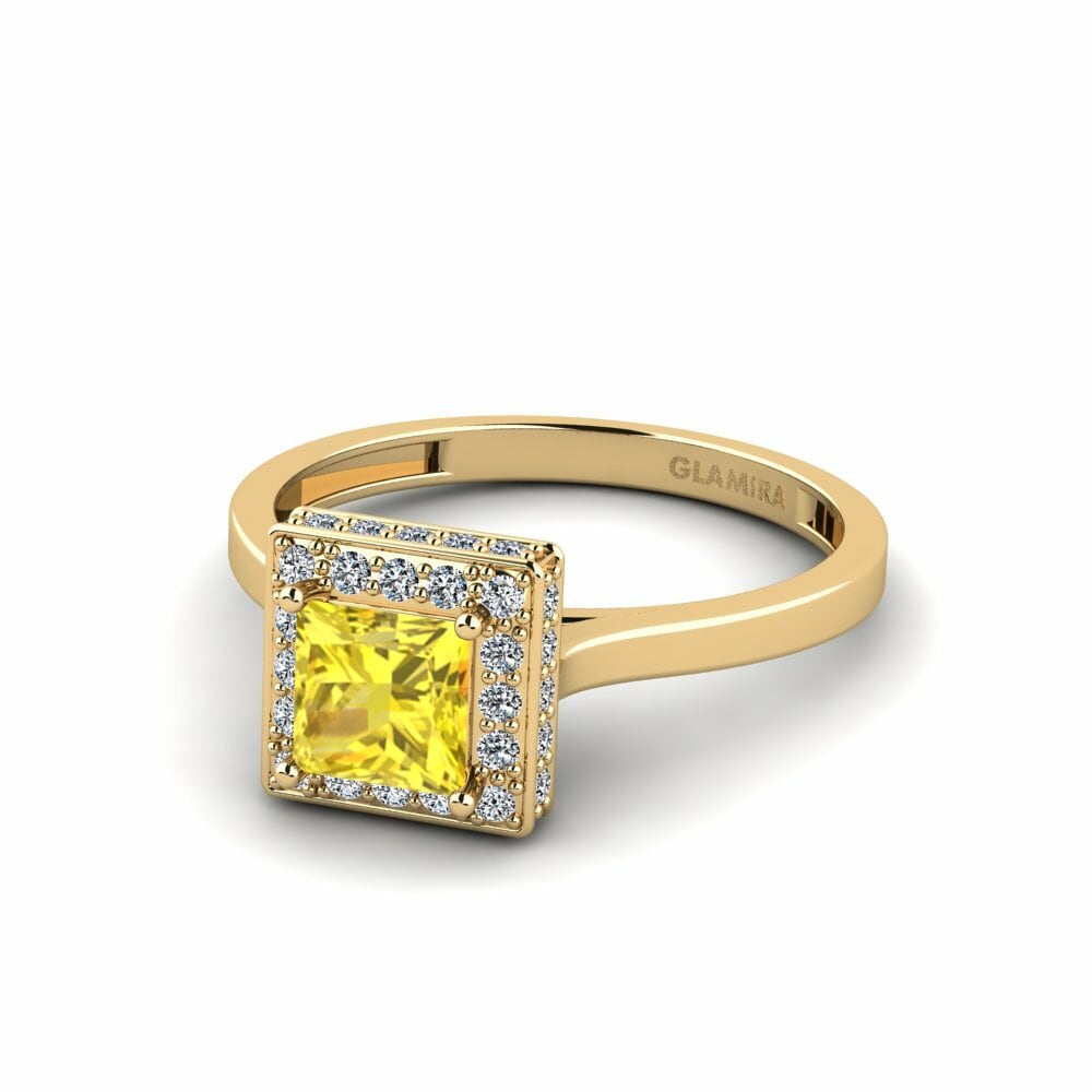 Yellow Sapphire Engagement Ring Scump - A