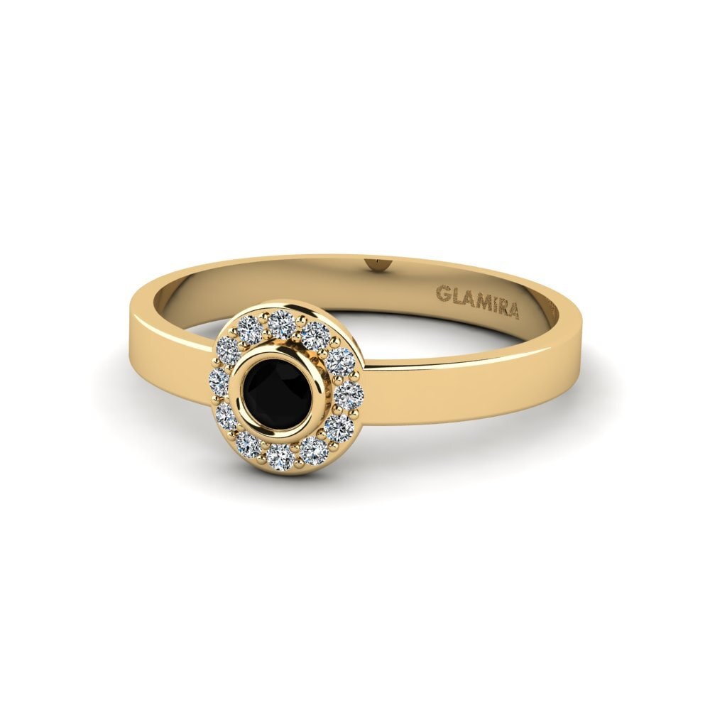Diamante Negro Anillo apilable Siorgr - A