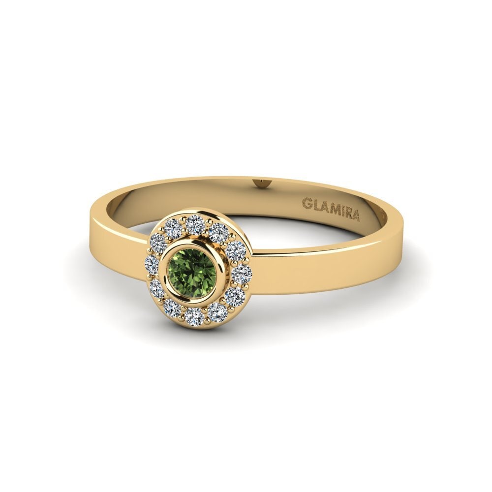 Green Sapphire Stackable Ring Siorgr - A