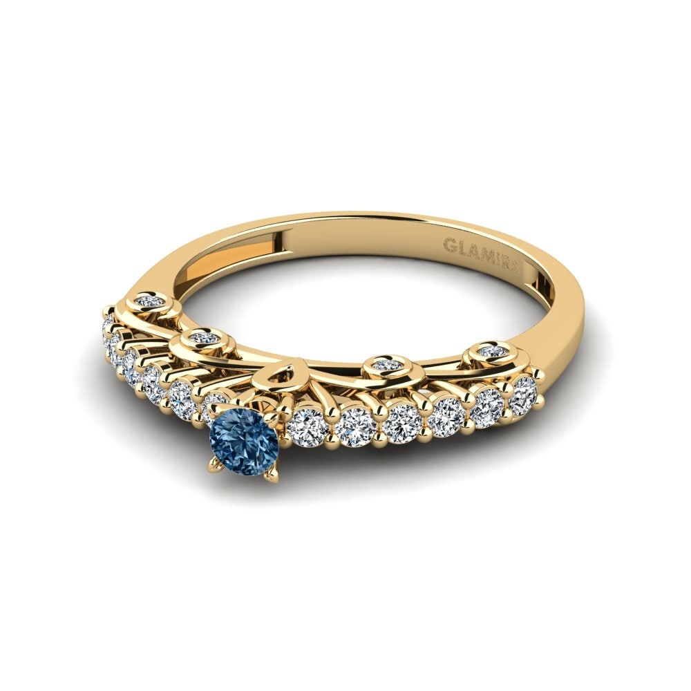 Diamante Azul Anillo de compromiso Sweold - A