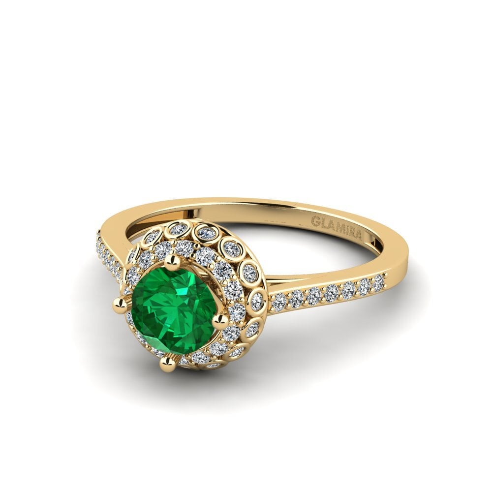 Esmeralda (creada en laboratorio) Anillo de compromiso Syfig - A