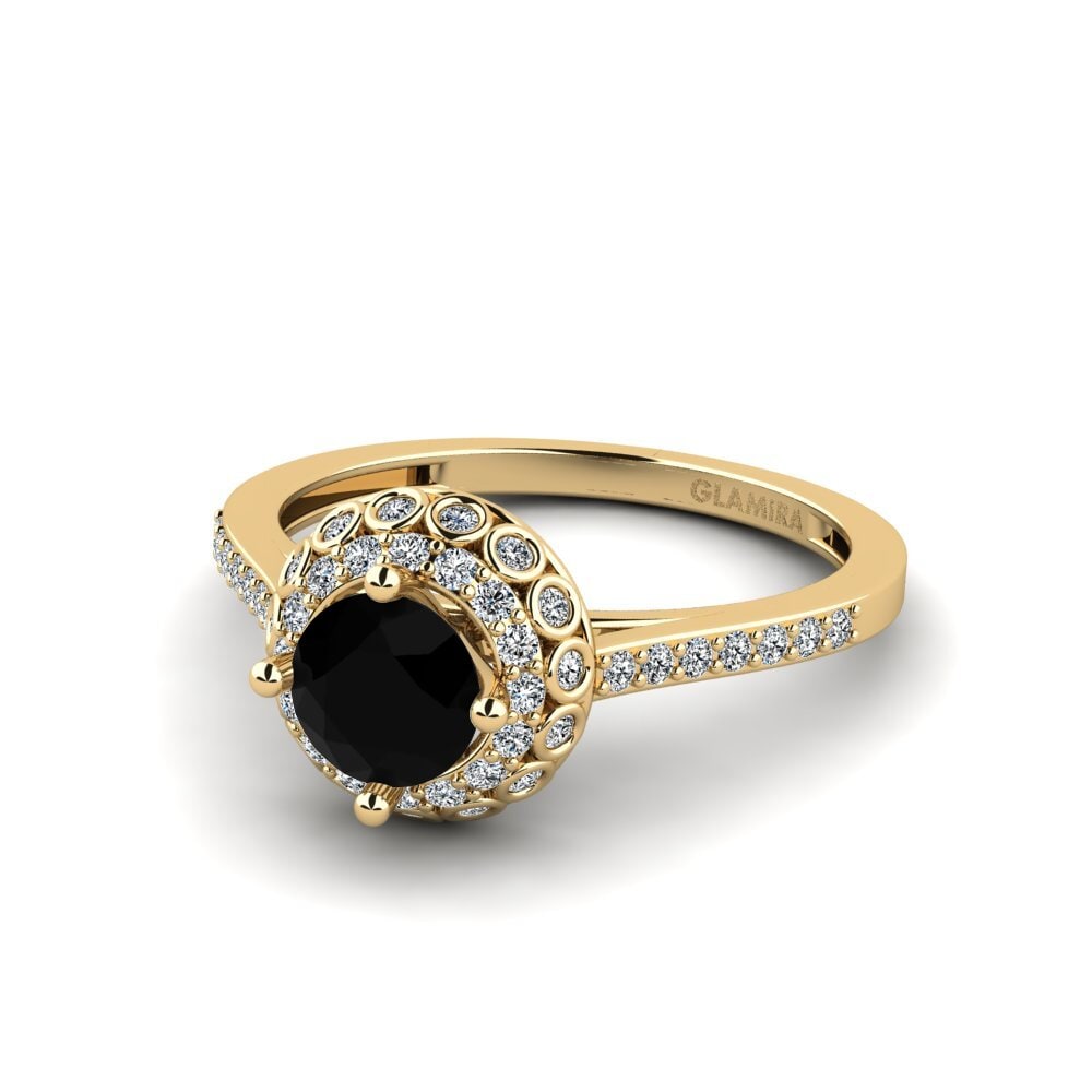 Zafiro negro Anillo de compromiso Syfig - A