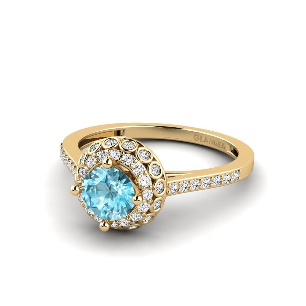 Circón Azul Anillo de compromiso Syfig - A