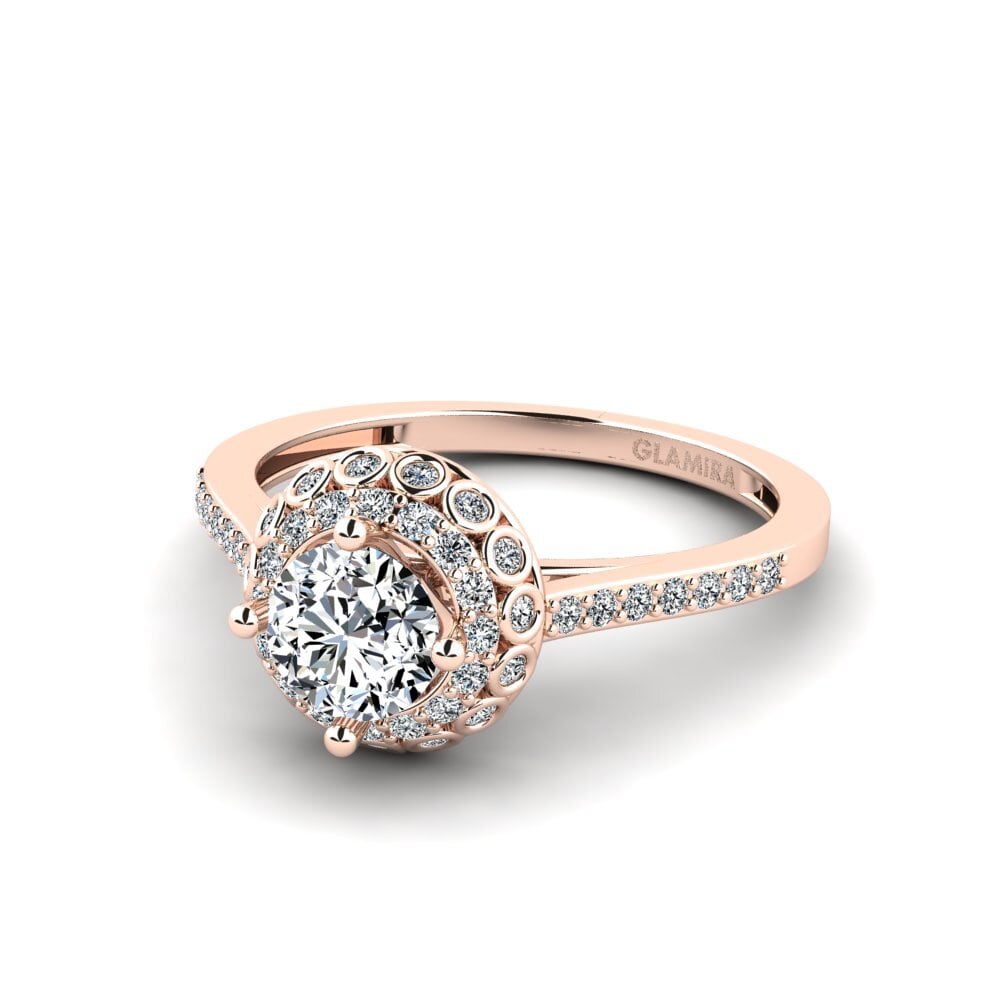 14k Oro Rosa Anillo de compromiso Syfig - A