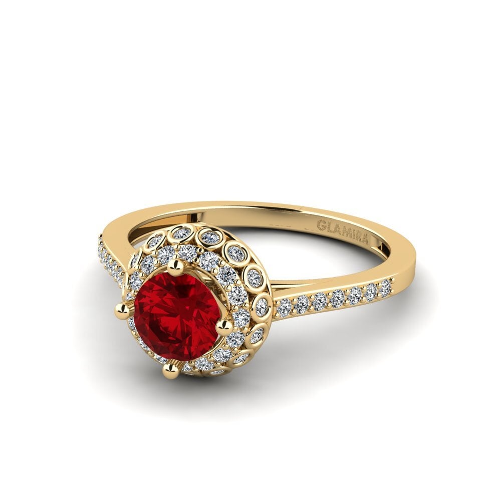Red Zirconia Engagement Ring Syfig - A