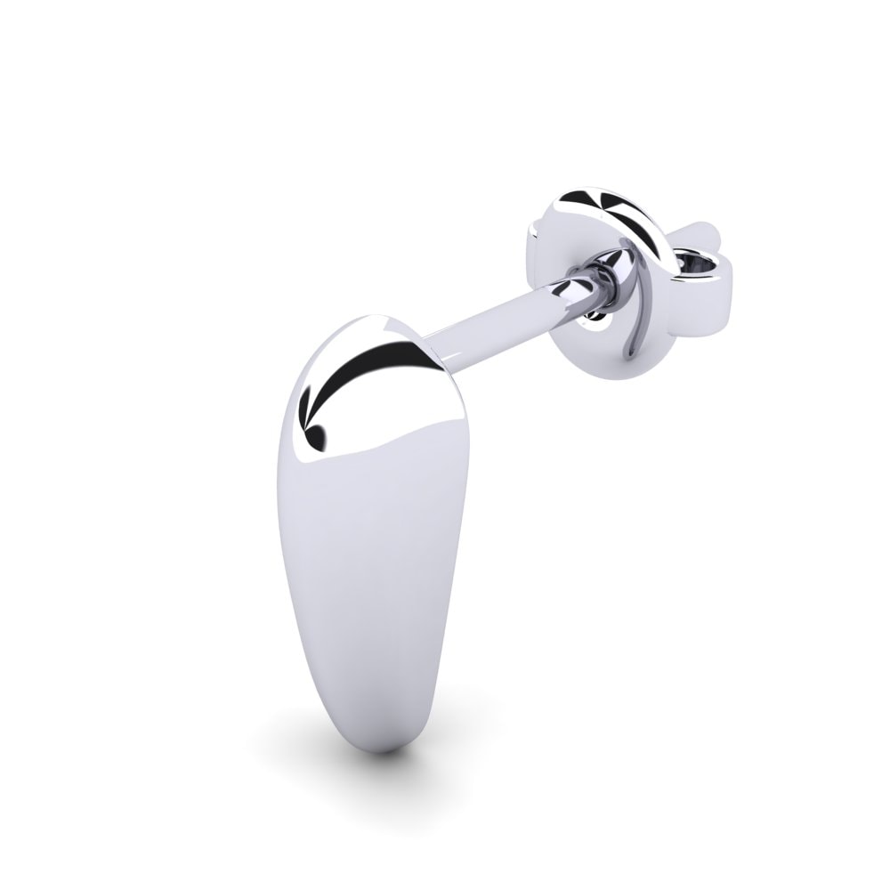 White Silver Men's Earring Alesta