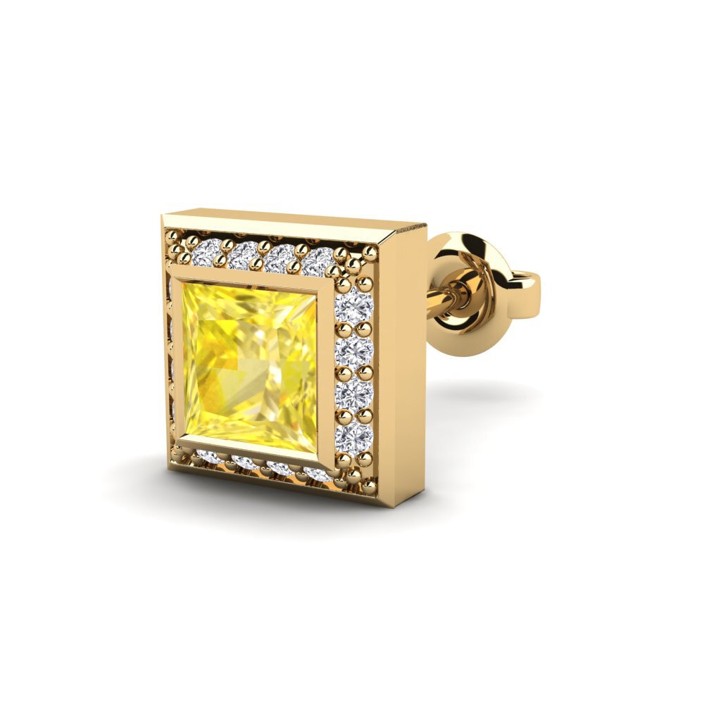 Princesa Zafiro amarillo Pendiente para hombre Hewey