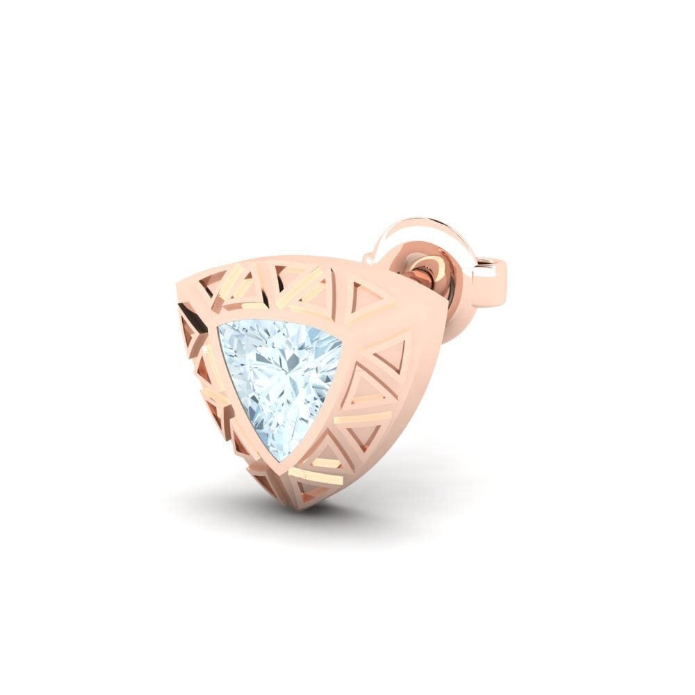14k Oro Rosa Aguamarina Pendiente para hombre Matalas