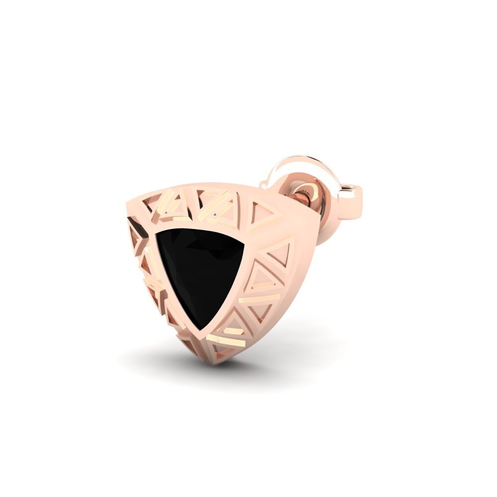 14k Oro Rosa Zafiro negro Pendiente para hombre Matalas