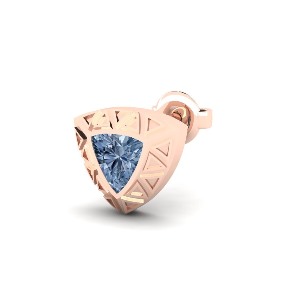 14k Oro Rosa Diamante Azul Pendiente para hombre Matalas