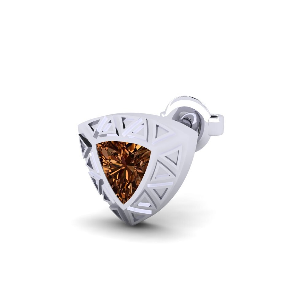 925 stříbro Hnědý diamant Pánské náušnice Matalas