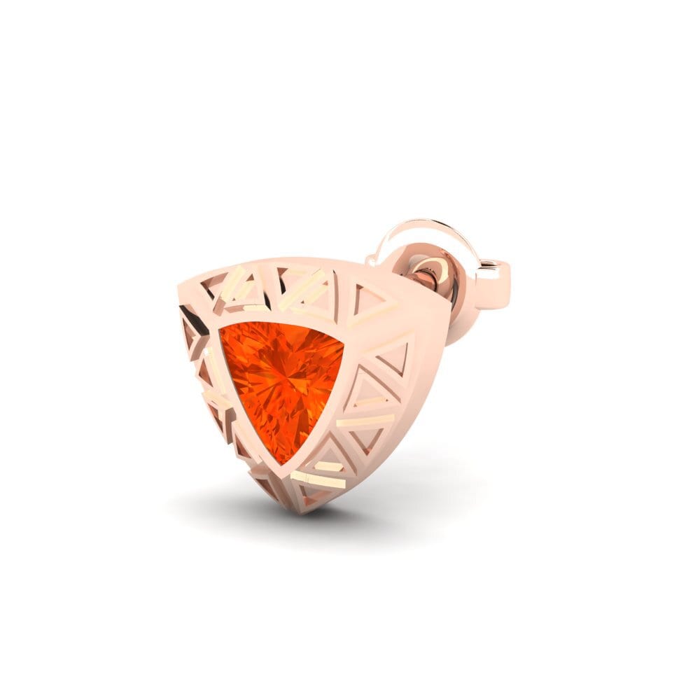 14k Oro Rosa Ópalo Fuego Pendiente para hombre Matalas