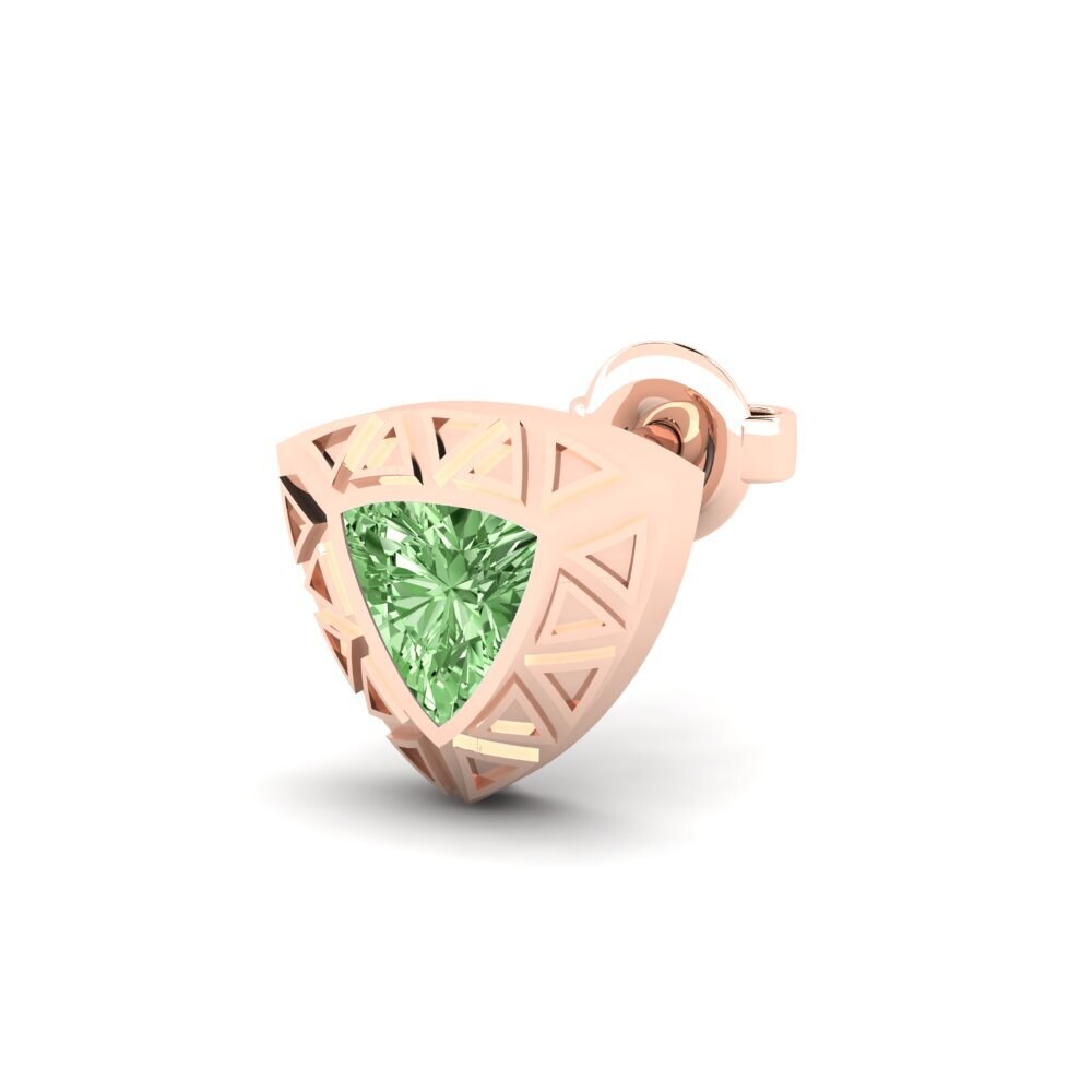 9k Oro Rosa Diamante Verde Pendiente para hombre Matalas