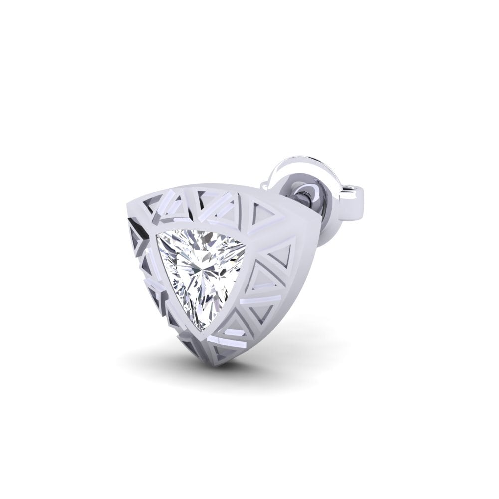 9ct White Gold Men's Earring Matalas