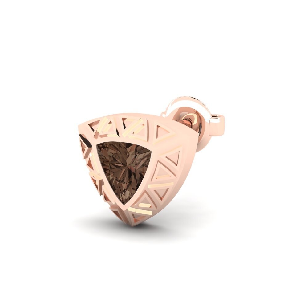 18k Oro Rosa Cuarzo humo Pendiente para hombre Matalas