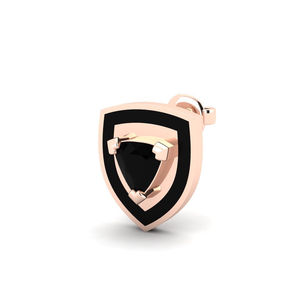 14ct Rose Gold Black Onyx Men's Earring Palundi