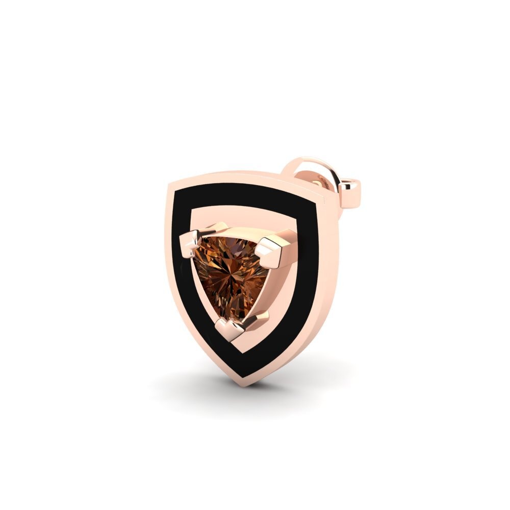 9ct Rose Gold Brown Diamond Men's Earring Palundi