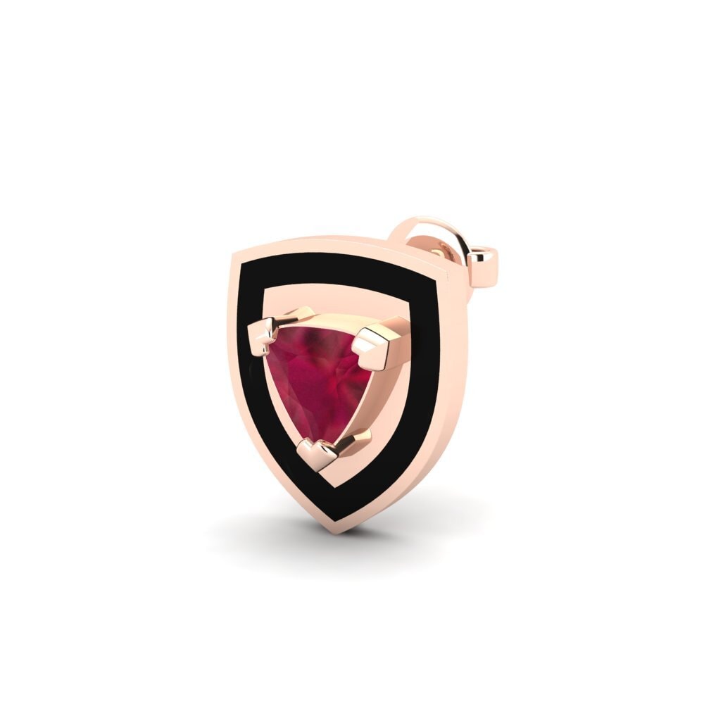 18k Oro Rosa Rubí Pendiente para hombre Palundi