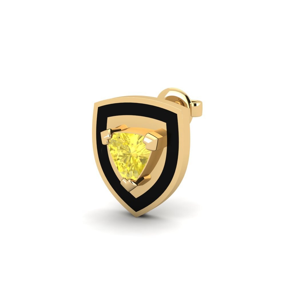 Zafiro amarillo Pendiente para hombre Palundi