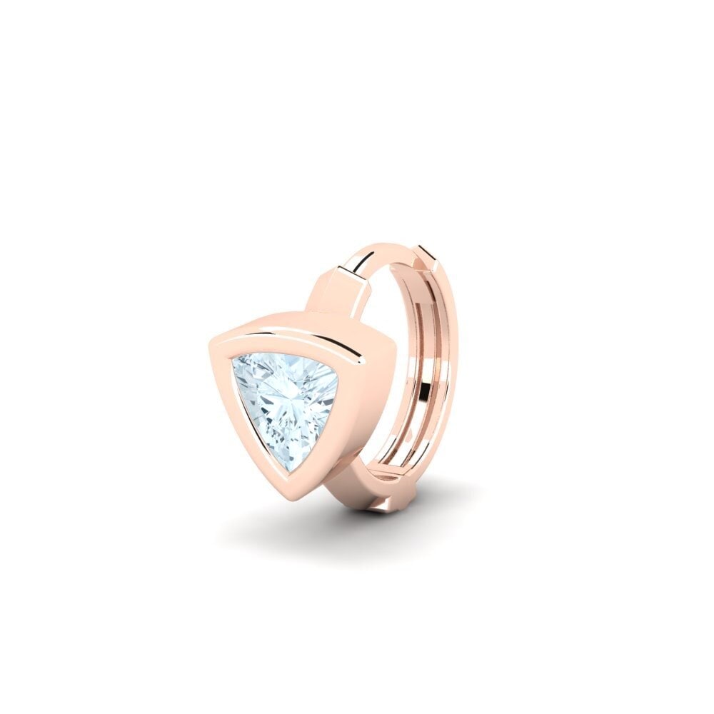 Pendientes 14k Oro Rosa Aguamarina Hoops