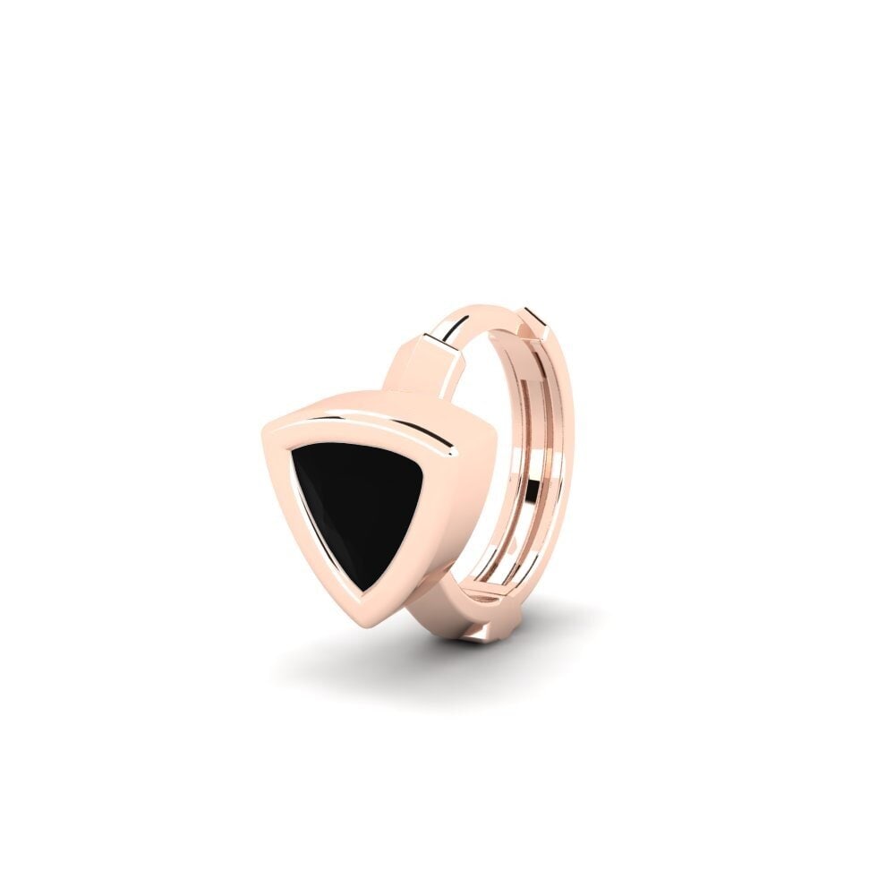 14k Oro Rosa Zafiro negro Pendiente para hombre Terav