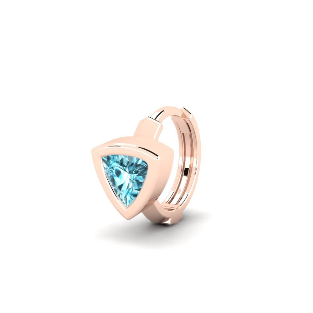 Hoops Blue Zircon 9ct Rose Gold Earrings
