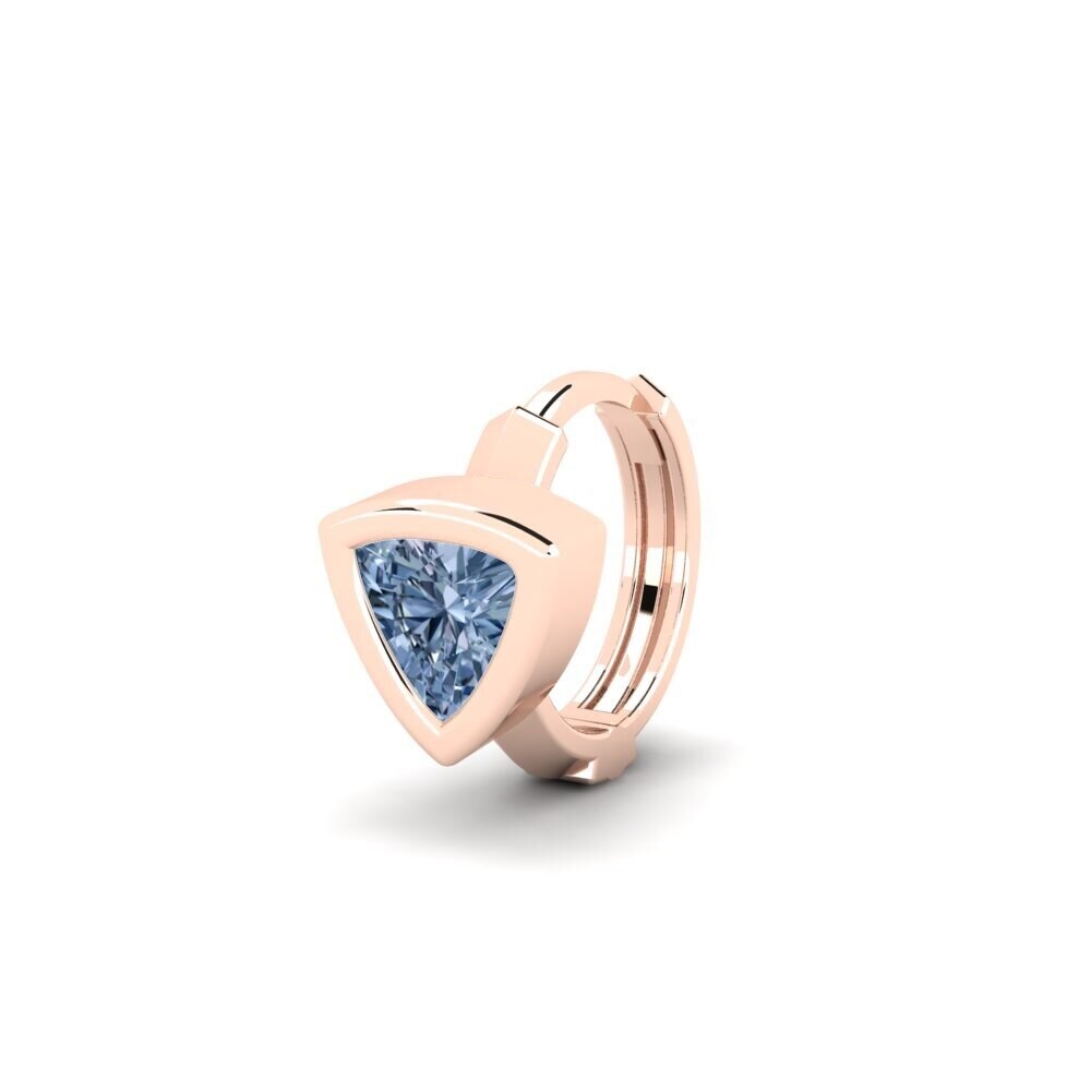 14k Oro Rosa Diamante Azul Pendiente para hombre Terav