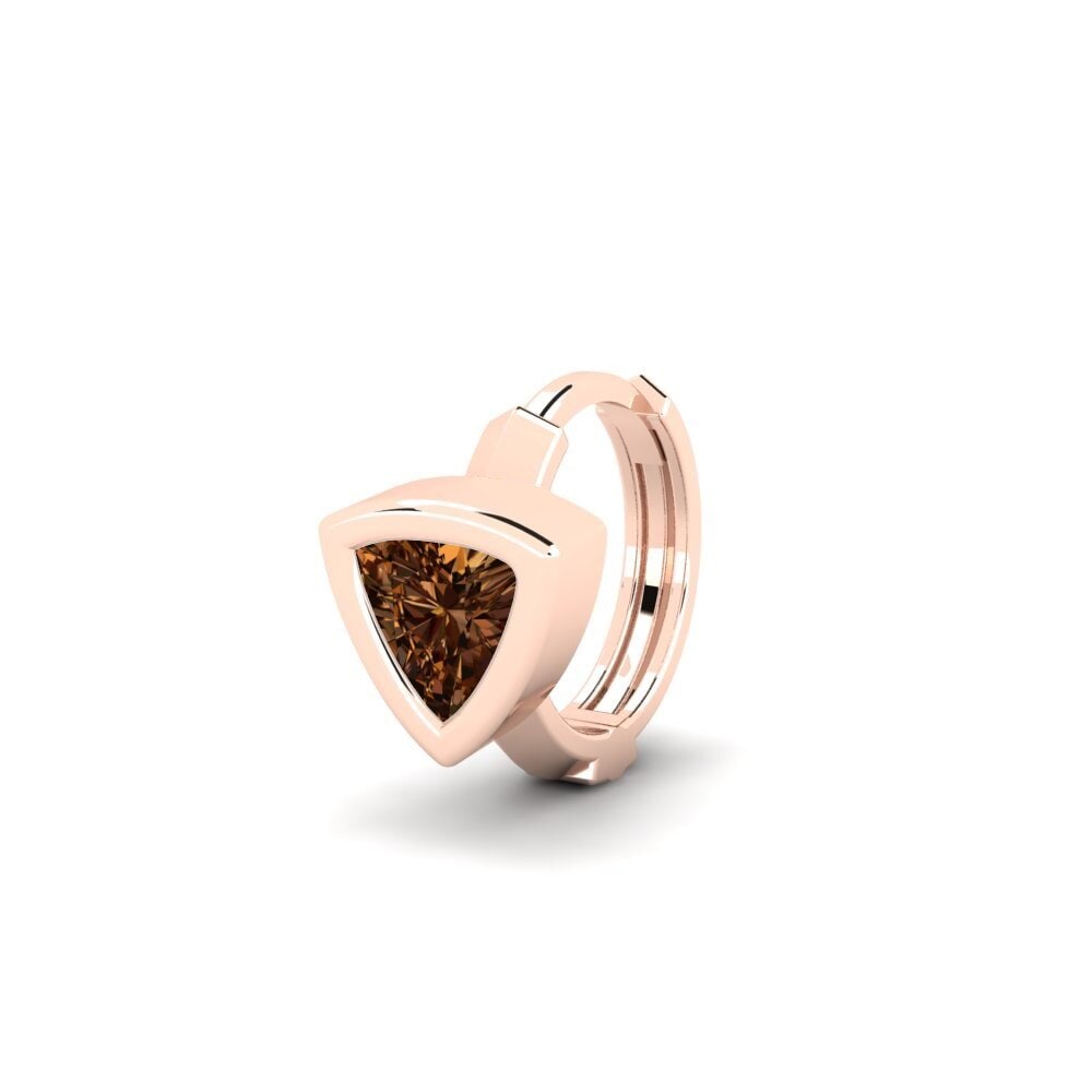 9ct Rose Gold Brown Diamond Men's Earring Terav
