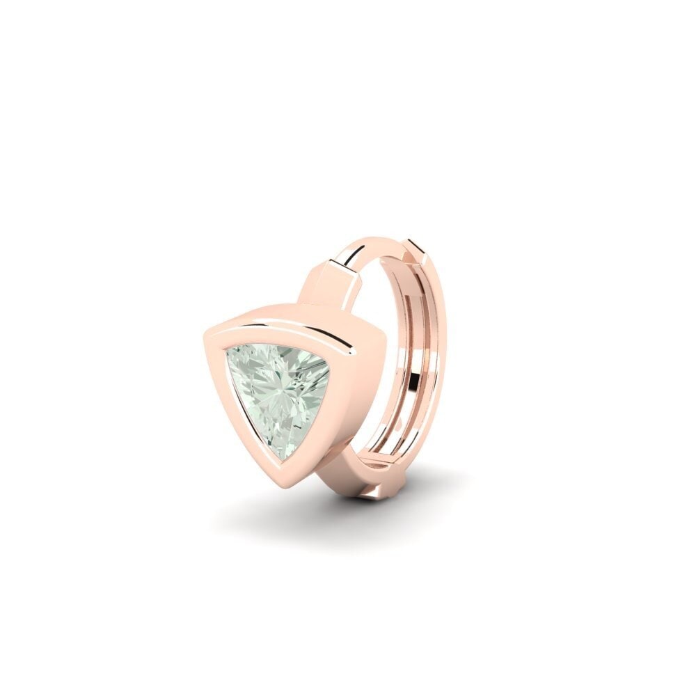 Pendientes 14k Oro Rosa Amatista verde Hoops