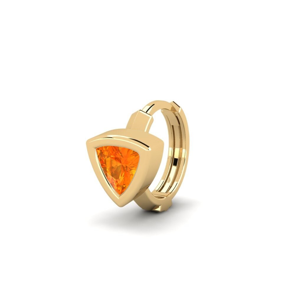 9k Oro Amarillo Zafiro Naranja Pendiente para hombre Terav