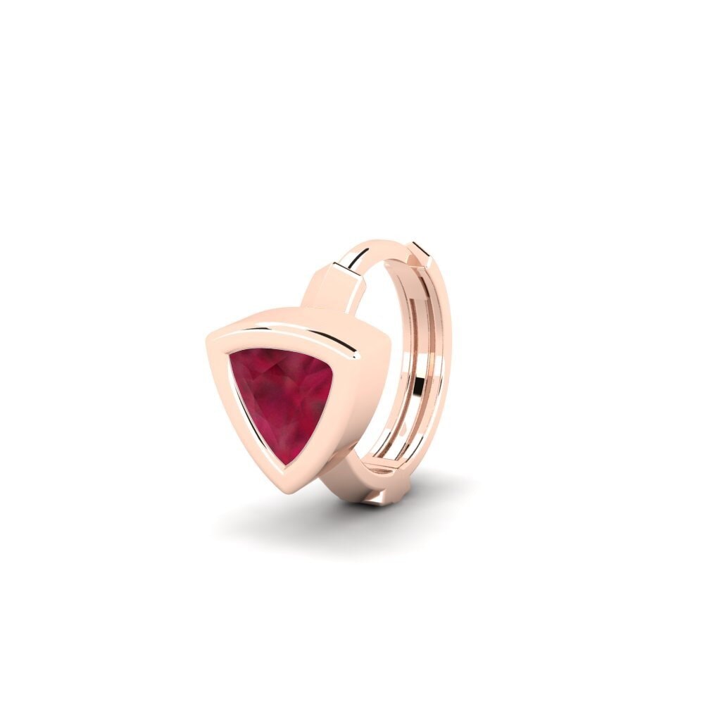 18k Oro Rosa Rubí Pendiente para hombre Terav