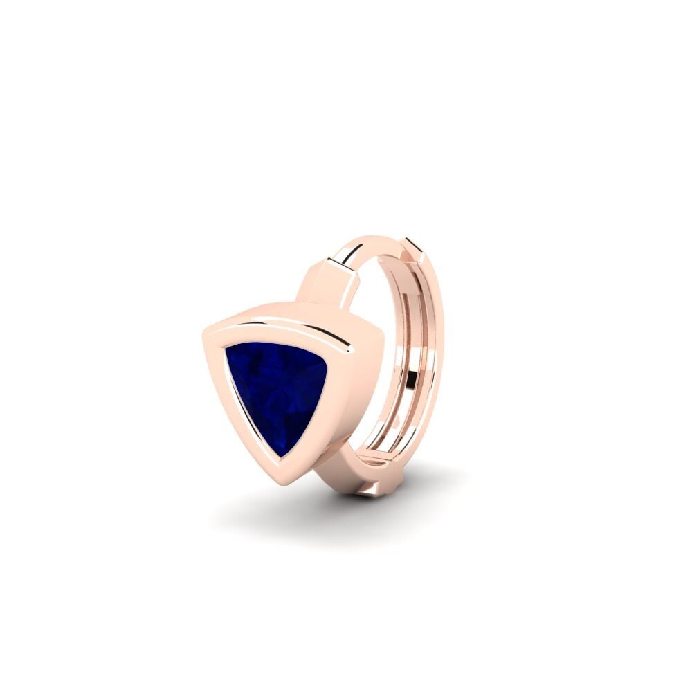 9ct Rose Gold Sapphire Men's Earring Terav