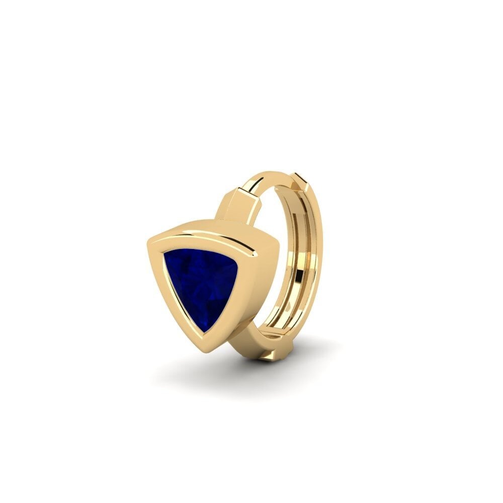 14ct Yellow Gold Sapphire Men's Earring Terav