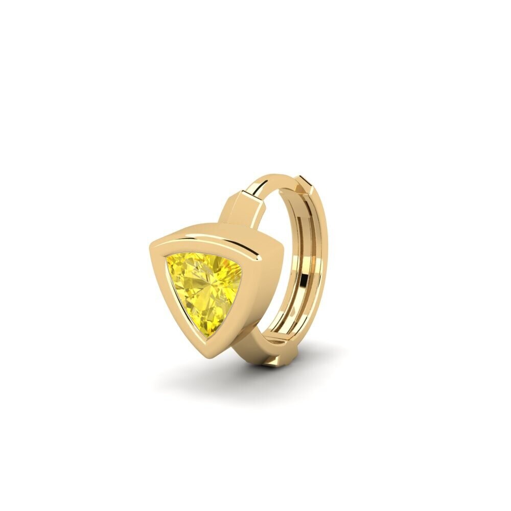 14ct Yellow Gold Yellow Sapphire Men's Earring Terav