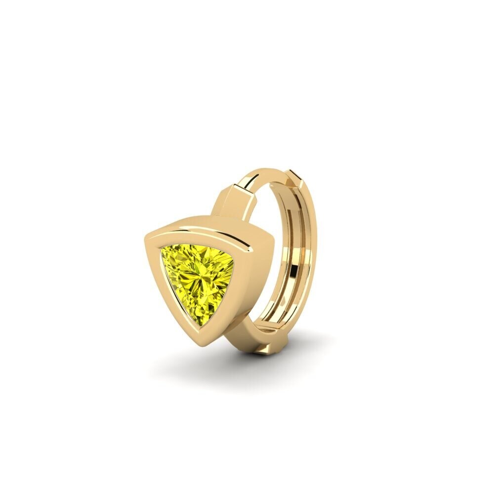 9ct Yellow Gold Yellow Diamond Men's Earring Terav